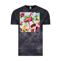 Cloud Black sweet summer flamingo seamless pattern Vintage Tee - BundleAndBundleShop