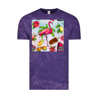 Cloud Purple sweet summer flamingo seamless pattern Vintage Tee - BundleAndBundleShop