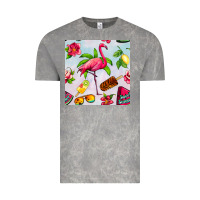 Cloud Rock sweet summer flamingo seamless pattern Vintage Tee - BundleAndBundleShop
