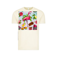 Sweet Summer Flamingo Seamless Pattern Vintage Tee | Teevron