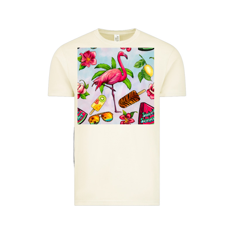Sweet Summer Flamingo Seamless Pattern Vintage Tee by BundleAndBundleShop | Teevron