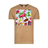 Vintage Camel sweet summer flamingo seamless pattern Vintage Tee - BundleAndBundleShop