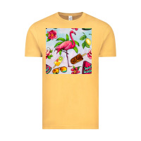 Vintage Mustard sweet summer flamingo seamless pattern Vintage Tee - BundleAndBundleShop