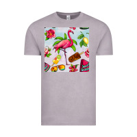 Vintage Zinc sweet summer flamingo seamless pattern Vintage Tee - BundleAndBundleShop