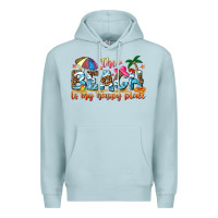 Blue Mist the beach is my happy place Premium Hoodie - NancyCooperArtShop