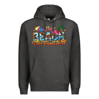 Charcoal Heather the beach is my happy place Premium Hoodie - NancyCooperArtShop