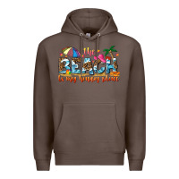 Coffee the beach is my happy place Premium Hoodie - NancyCooperArtShop
