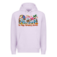 Lilac the beach is my happy place Premium Hoodie - NancyCooperArtShop