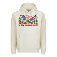 Oatmeal Heather the beach is my happy place Premium Hoodie - NancyCooperArtShop