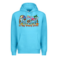 Ocean Blue the beach is my happy place Premium Hoodie - NancyCooperArtShop