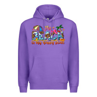 Purple the beach is my happy place Premium Hoodie - NancyCooperArtShop