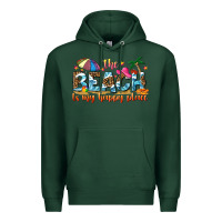 Sports Green the beach is my happy place Premium Hoodie - NancyCooperArtShop