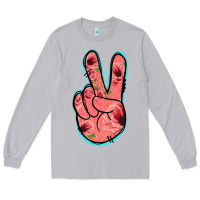 Moon Dust Pink Floral Glitter Peace Sign Long Sleeve Tee - Jasminsmagicworld