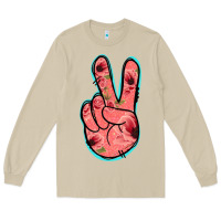Mushroom Pink Floral Glitter Peace Sign Long Sleeve Tee - Jasminsmagicworld