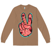 Toasted Coconut Pink Floral Glitter Peace Sign Long Sleeve Tee - Jasminsmagicworld