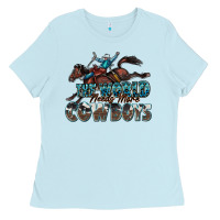 Baby Blue the world needs more cowboys Ladies Tee - Zillion Design Studio