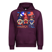 Mauve Wine America y'all with gnomies Urban Hoodie - HowdyJamesFarm