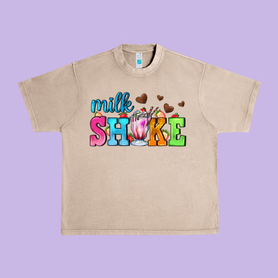 Milk Shake With Chocolate Heart Urban Heavy Tee Designed By Adodesignshop