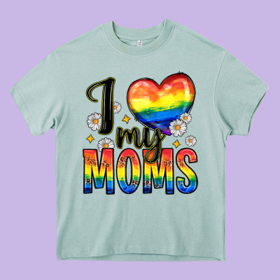 I Love My Moms Heavy Core Tee Designed By Zillion Design Studio