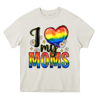 Cream i love my moms Heavy Core Tee - Zillion Design Studio