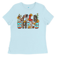 Baby Blue wild child Ladies Tee - Zillion Design Studio