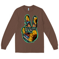 Chestnut Aztec Sunflower Peace Sign Long Sleeve Tee - Jasminsmagicworld