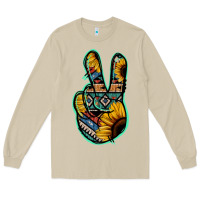 Mushroom Aztec Sunflower Peace Sign Long Sleeve Tee - Jasminsmagicworld