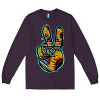 Plum Aztec Sunflower Peace Sign Long Sleeve Tee - Jasminsmagicworld