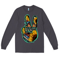 Smoke Aztec Sunflower Peace Sign Long Sleeve Tee - Jasminsmagicworld