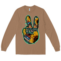 Toasted Coconut Aztec Sunflower Peace Sign Long Sleeve Tee - Jasminsmagicworld