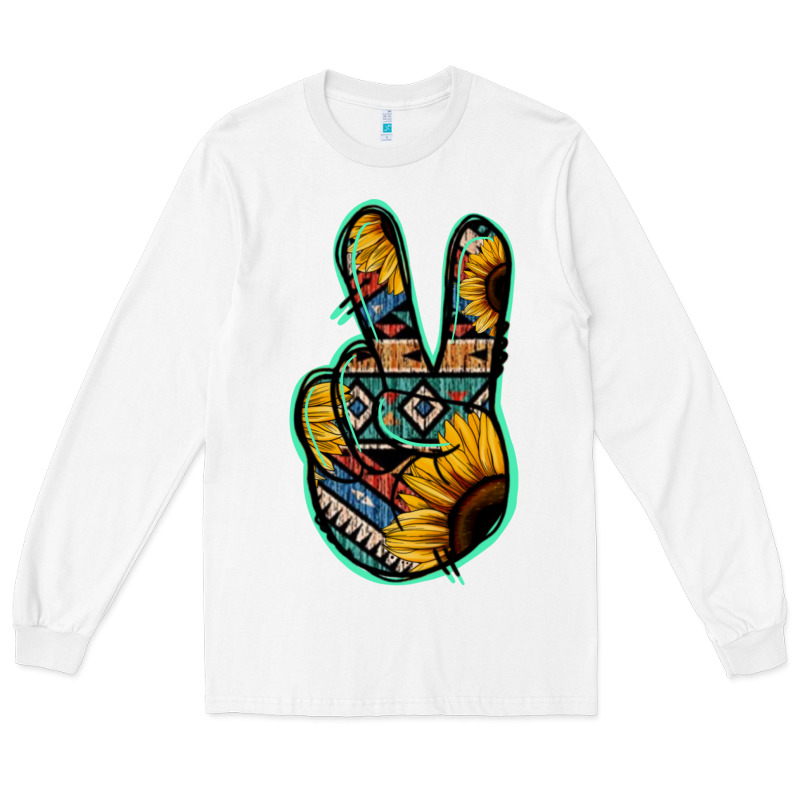 Aztec Sunflower Peace Sign Long Sleeve Tee by Jasminsmagicworld | Teevron