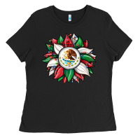 Black Christmas sunflower Mexican flag Ladies Tee - JahusDesignShop