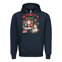 Navy howdy hos Zipper Hoodie - MaliasSmallBusiness