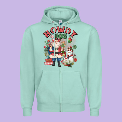 Howdy Hos Zipper Hoodie Designed By Maliassmallbusiness