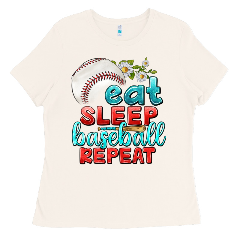 Eat Sleep Baseball Repeat Ladies Tee by texasbilliewilder | Teevron