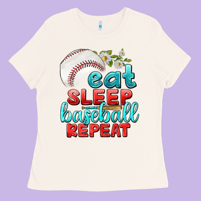 Ladies Tee eat sleep baseball repeat