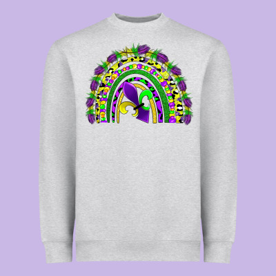 Mardi Gras Rainbow Heavyweight Sweatshirt Designed By Adodesignshop