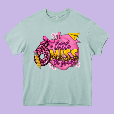 Little Miss 6th Grade Heavy Core Tee Designed By Texasbilliewilder