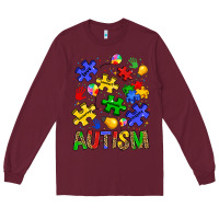 Burgundy autism Long Sleeve Tee - JahusDesignShop