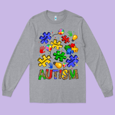 Autism Long Sleeve Tee Designed By Jahusdesignshop