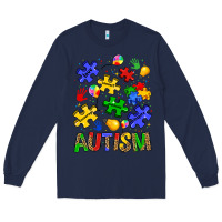 Navy autism Long Sleeve Tee - JahusDesignShop