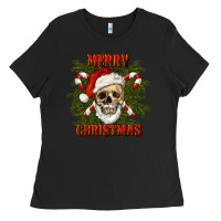 Black Merry Christmas Ladies Tee - RanaPortraitStore