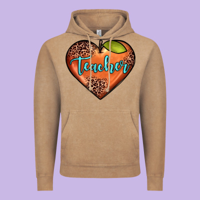 Teacher Heart Vintage Hoodie Designed By Jahusdesignshop