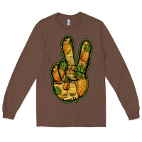 Chestnut Pineapple Peace Sign Long Sleeve Tee - Jasminsmagicworld