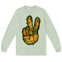 Matcha Pineapple Peace Sign Long Sleeve Tee - Jasminsmagicworld