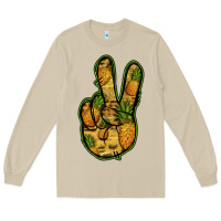 Mushroom Pineapple Peace Sign Long Sleeve Tee - Jasminsmagicworld