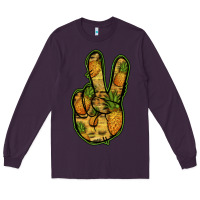 Plum Pineapple Peace Sign Long Sleeve Tee - Jasminsmagicworld