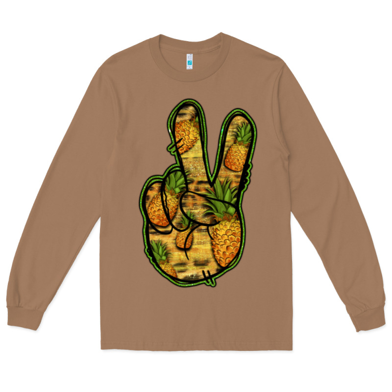 Pineapple Peace Sign Long Sleeve Tee by Jasminsmagicworld | Teevron