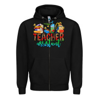 Black teacher assistant Zipper Hoodie - NancyCooperArtShop