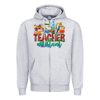Heather Grey teacher assistant Zipper Hoodie - NancyCooperArtShop